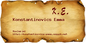 Konstantinovics Emma névjegykártya