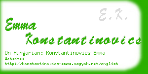 emma konstantinovics business card